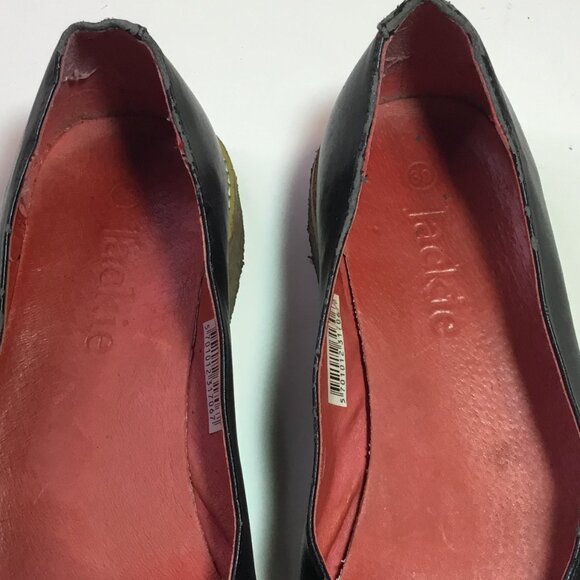 Jackie Black Leather Crepe Sole Shoes Size 39 - Picture 6 of 8